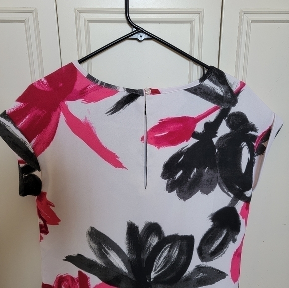 Black and Pink Floral Midi Dress Office Dress Next Direct Size 8 - Picture 6 of 8